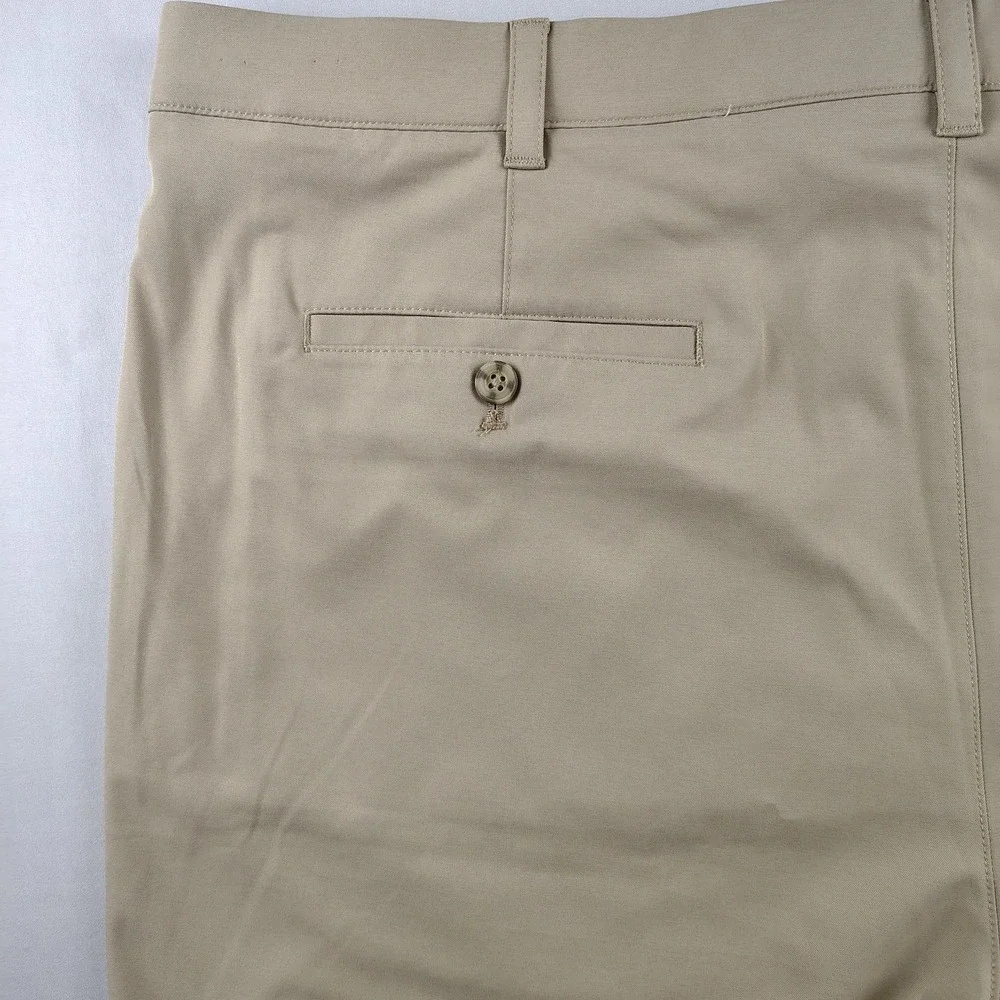 2-PGA TOUR Men's Golf Shorts Size 42 Blue Khaki Stretch Performance Flat Front